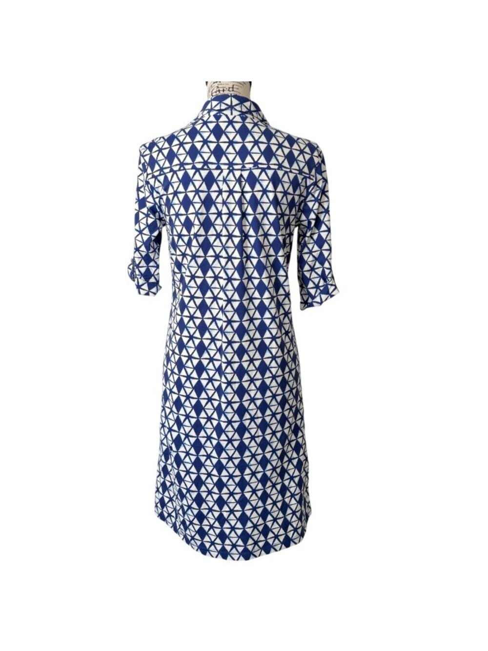 J. McLaughlin Womens Small Lawrence Shirt Dress Catalina Cloth Blue White - Picture 3 of 8